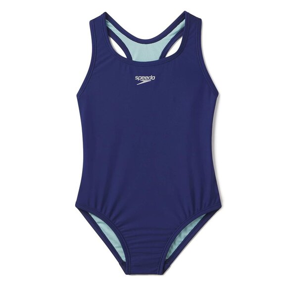 SPEEDO Girl's Swimsuit One Piece Closed Racerback Sz: 7 Blueprint - Picture 2 of 8
